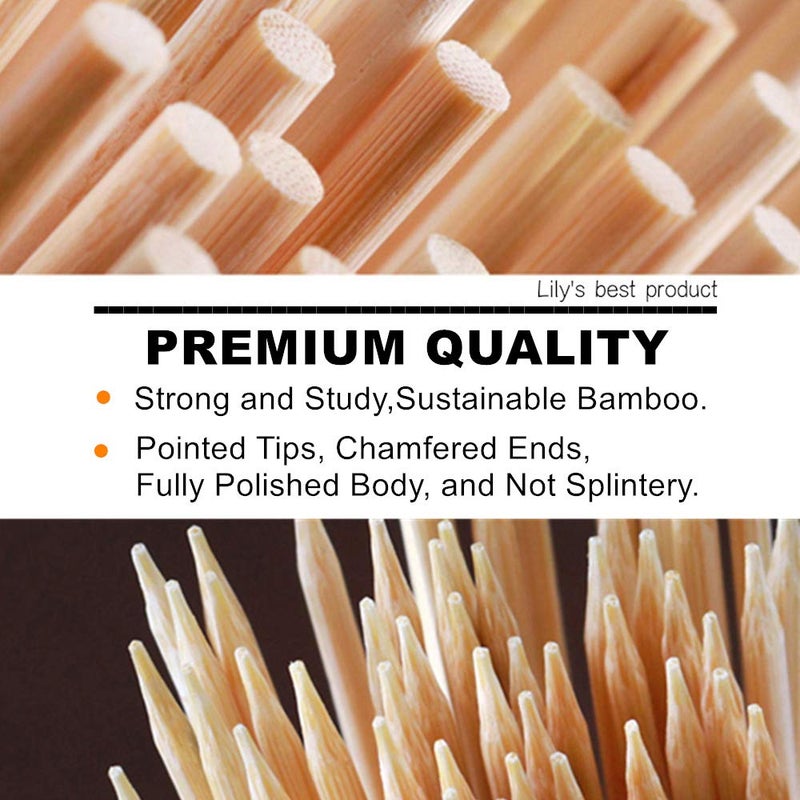 HOPELF 16" Natural Bamboo Skewers Sticks for BBQï¼ŒKabobï¼ŒGrillingï¼ŒBarbecueï¼ŒKitchenï¼ŒRoastingï¼ŒMarshmallowsï¼ŒPlant Stakesï¼ŒCrafting.Î¦=4mm, More Size Choices 6"/8"/10"/12"/14"/30"(100 PCS) - Image 3